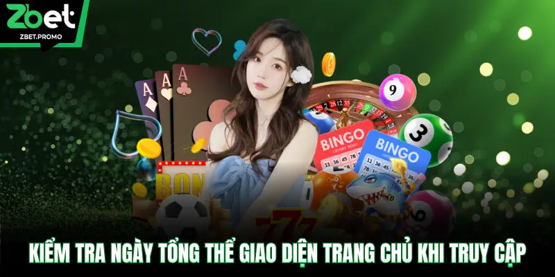 Kiểm tra ngày tổng thể giao diện trang chủ khi truy cập